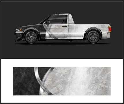 Car wrap with Vector 3m vinyl wrap and Vector car mockups Stock Illustration