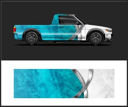 Car wrap with Vector 3m vinyl wrap and Vector car mockups Stock Illustration