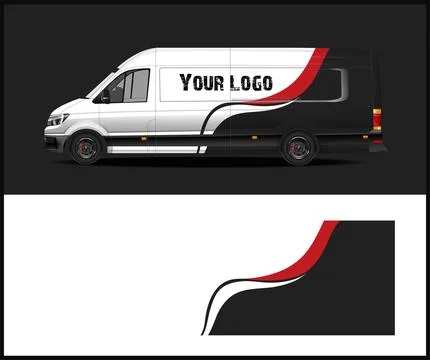Car wrap with Vector 3m vinyl wrap and Vector car mockups Stock Illustration