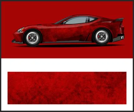 Car wrap with Vector 3m vinyl wrap and Vector car mockups Stock Illustration