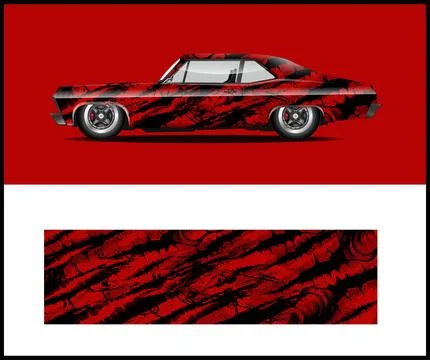Car wrap with Vector 3m vinyl wrap and Vector car mockups Stock Illustration