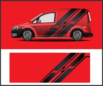 Car wrap with Vector 3m vinyl wrap and Vector car mockups Stock Illustration