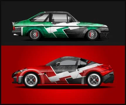 Car wrap vector graphic racing abstract, for vehicle vinyl wrap sport car Stock-Illustration