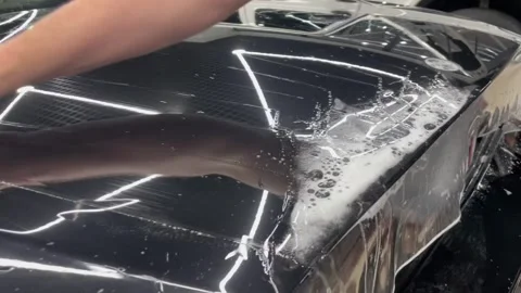 Car wrapping polyurethane film. Stock Footage 280172599