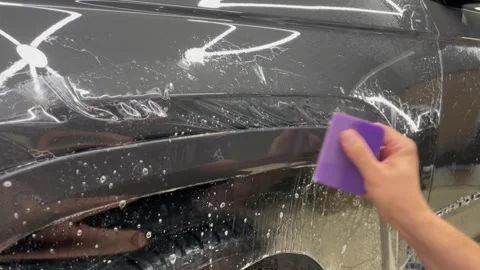 Car wrapping polyurethane film. Stock Footage 281715976