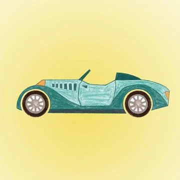 Car on yellow background. vector illustration. Stock Illustration