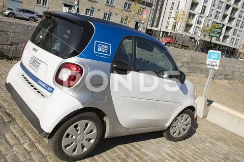 Car2Go Smart car on streets of Montreal, Quebec Stock Photos