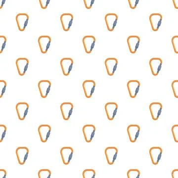 Carabiner climbing gear pattern repeating seamless background Stock Illustration