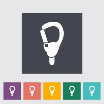 Carabiner flat icon Stock Illustration
