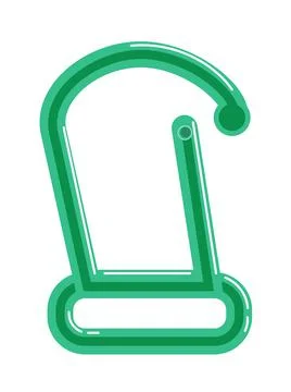 Carabiner with hook isolated on white background Stock Illustration