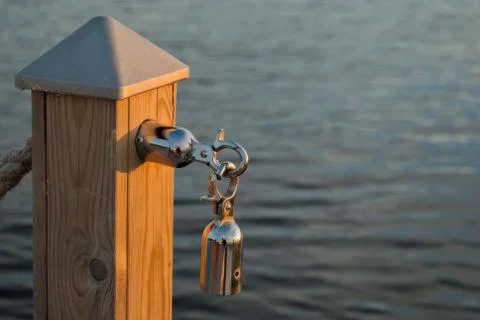Carabiner-lock on the pole. 写真素材