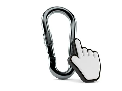 Carabiner with web cursor Stock Illustration