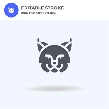 Caracal icon vector, filled flat sign, solid pictogram isolated on white, logo Stock Illustration