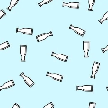 Carafe glass package vector seamless pattern Illustrazione stock