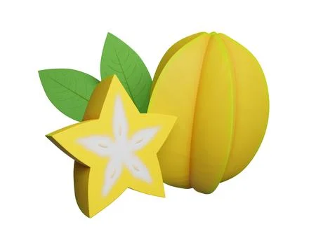 Carambola fruit on a white background Stock Illustration