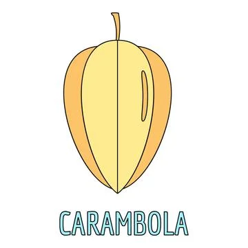 Carambola starfruit flat vector modern graphic illustration Stockillustratie