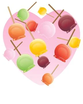 Caramel apples background Stock Illustration