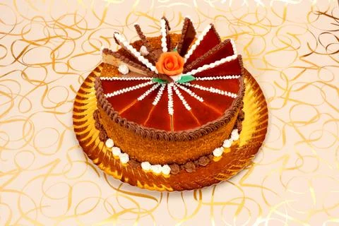 Caramel cake Stock Photos