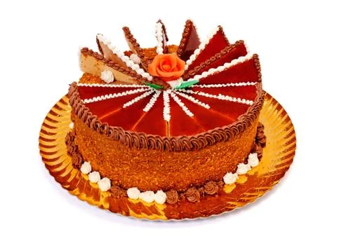 Caramel cake Stock Photos