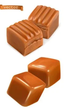 Caramel candies 3d vector Stock Illustration