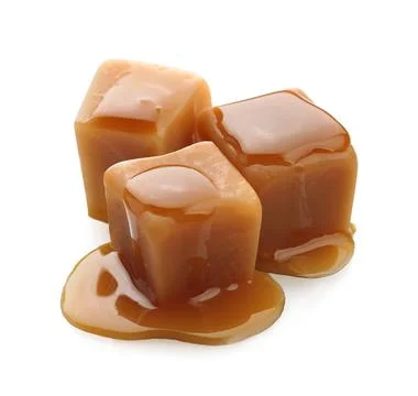 Caramel candy with topping Stock Photos