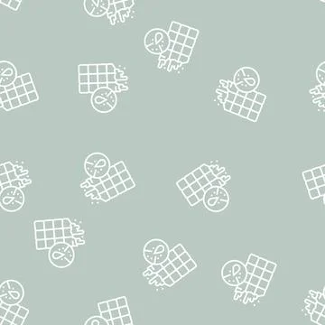 Caramel chocolate line seamless pattern Stock Illustration