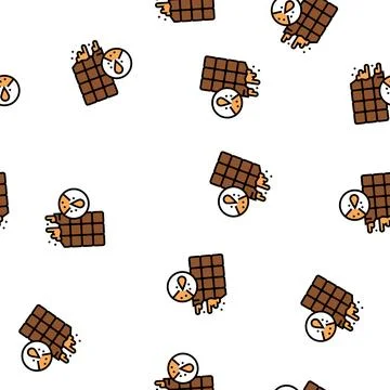Caramel chocolate vector seamless pattern Stock Illustration