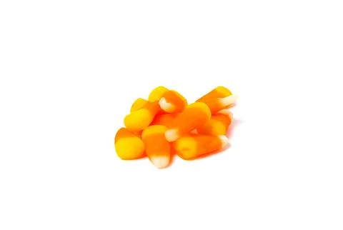 Caramel corn candy isolated on white background. Stock Photos