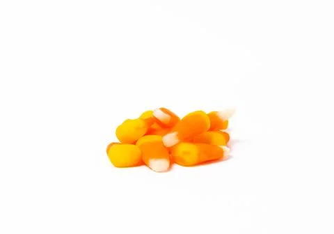 Caramel corn candy isolated on white background. Stock Photos