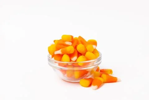 Caramel corn candy isolated on white background. Stock Photos