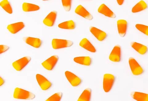 Caramel corn candy isolated on white background. Stock Photos