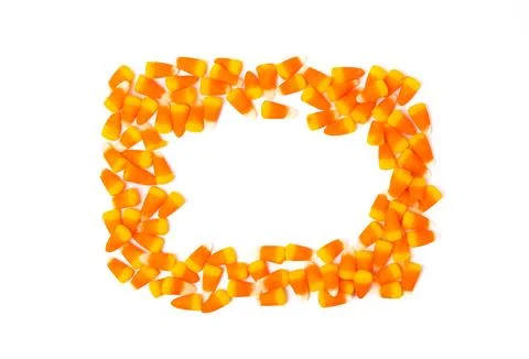 Caramel corn candy isolated on white background. Stock Photos