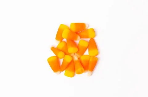 Caramel corn candy isolated on white background. Stock Photos