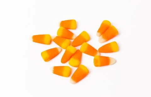 Caramel corn candy isolated on white background. Stock Photos