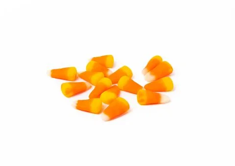 Caramel corn candy isolated on white background. Stock Photos