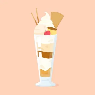 Caramel custard parfait Illustrazione stock