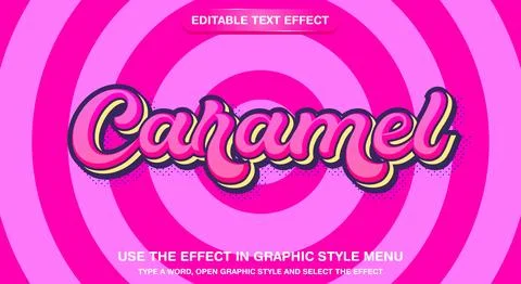 Caramel editable vector text and font effect Illustrazione stock