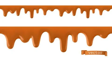 Caramel flows. Seamless pattern. 3d vector Stock Illustration