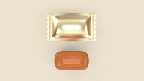 Caramel hard candies Stock Footage 338306791