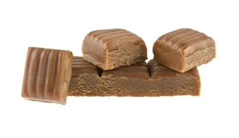 Caramel isolated on white background Stock Photos