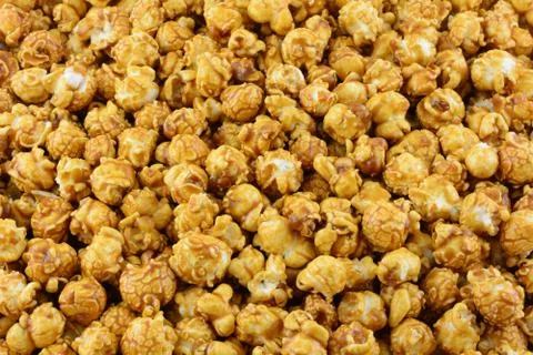 Caramel popcorn background Foto stock