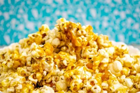 Caramel Popcorn Background Stock Photos