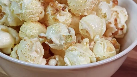 Caramel popcorn, close up view. Stock Footage 310035766