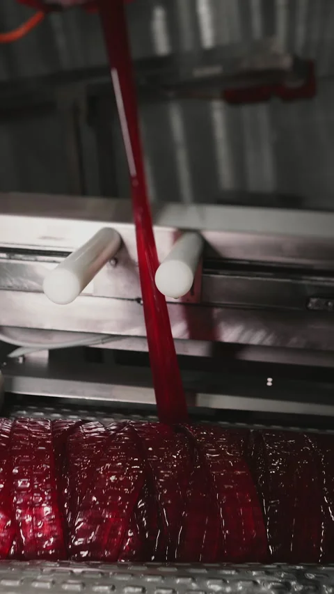 Caramel for the production of lollipops. Stock Footage 293540433