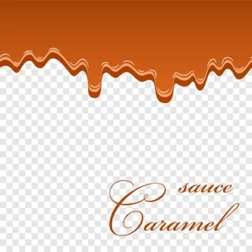 Caramel sauce seamless pattern. 3d caramel drop liquid isolated white transpa Illustrazione stock