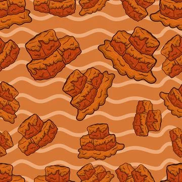 Caramel Seamless Pattern in Cartoon Style. Perfect For Background, Backdrop.. Stock Illustration