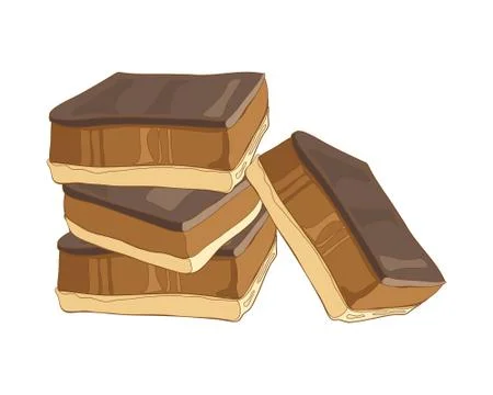 Caramel shortbread Stock Illustration