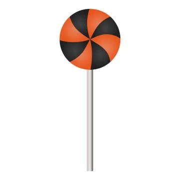 Caramel on a stick. Colored vector illustration. Stock Illustration