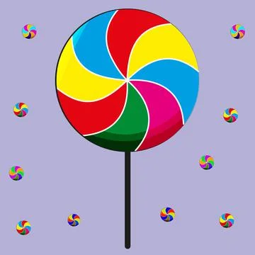 Caramel on a stick. Stock Illustration