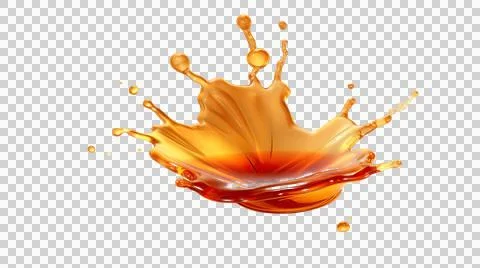 Caramel syrup drop and splash element Stock Illustration